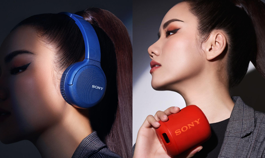 Loa và tai nghe Bluetooth Sony.