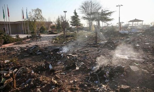 Những mảnh vỡ của chiếc máy bay Ukraina bị rơi ngày 8.1, sau khi cất cánh khỏi sân bay Imam Khomeini ở Tehran. Ảnh: West Asia News Agency