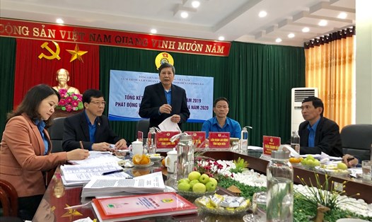 Phó Chủ tịch Thường trực Tổng LĐLĐVN Trần Thanh Hải phát biểu tại Hội nghị. 
Ảnh: V.L