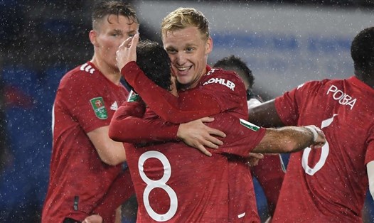 Donny van de Beek tiếp tục ghi dấu trong màu áo Man United. Ảnh: Getty Images