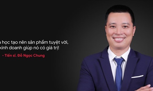 Tiến sĩ Đỗ Ngọc Chung rẽ hướng trở thành doanh nhân để bán chính những sản phẩm do mình sáng chế. ảnh NVCC