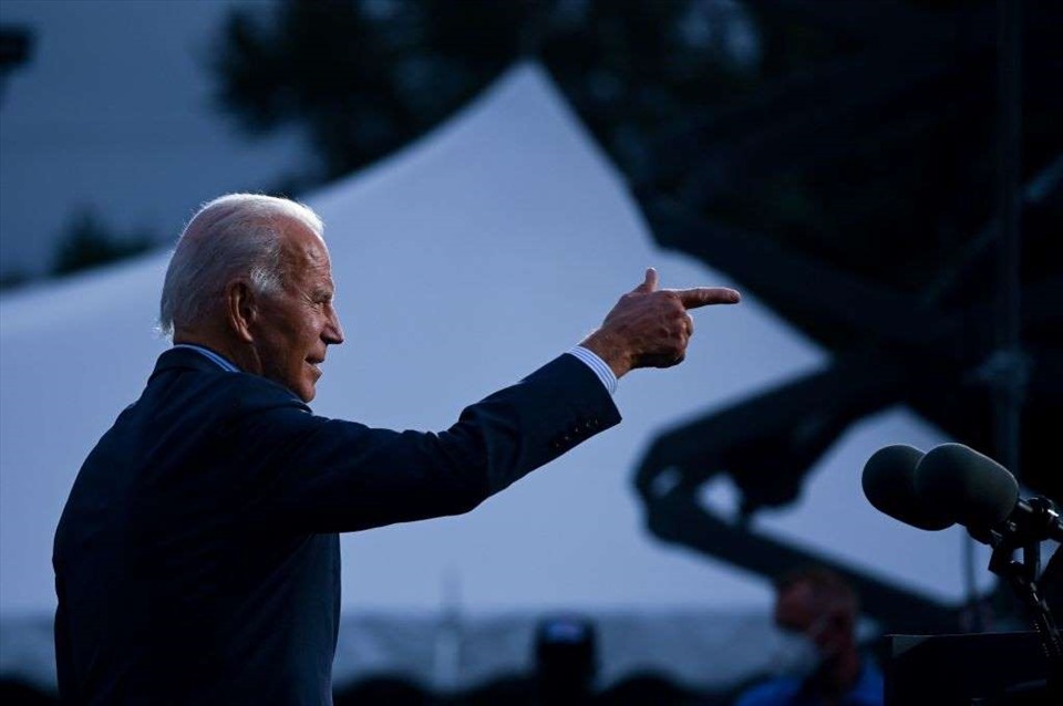 Cựu Phó Tổng thống Joe Biden vận động tranh cử ở Erie, Pennsylvania ngày 10.10.2020. Ảnh: AFP