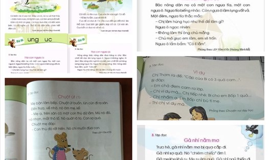 Những bài tập đọc đang gây tranh cãi trong sách giáo khoa Tiếng Việt lớp 1.