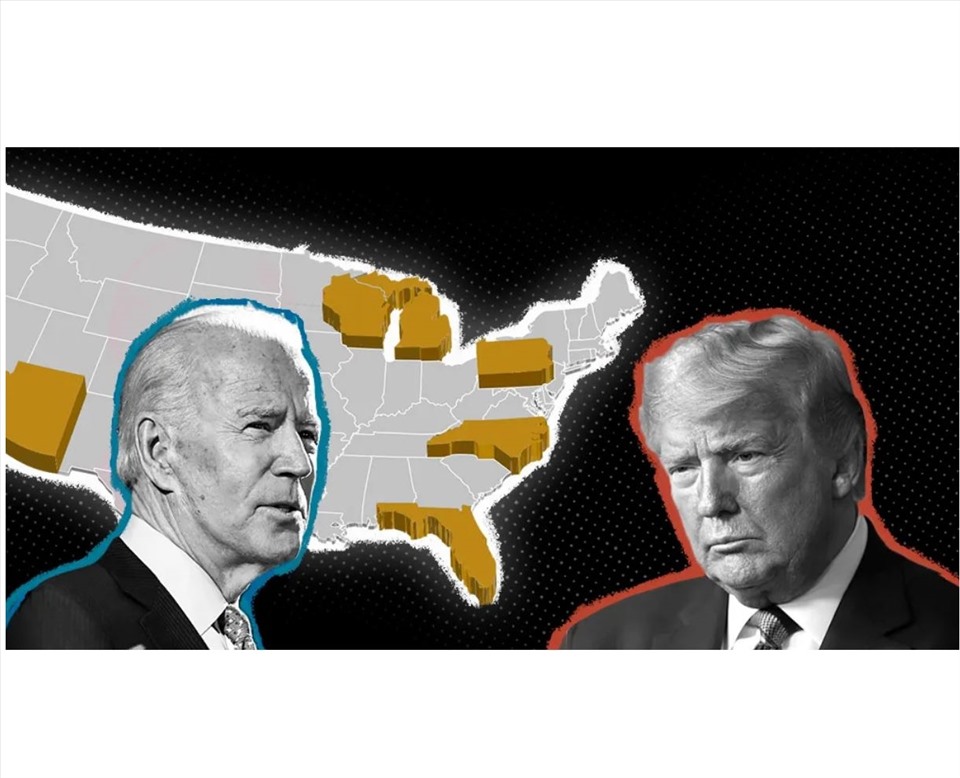 Trong cuộc bầu cử Mỹ 2020, có 6 bang quan trọng mà cả 2 ứng viên cần thắng nếu muốn giành được ghế vào Nhà Trắng. Ảnh: USA Today.
