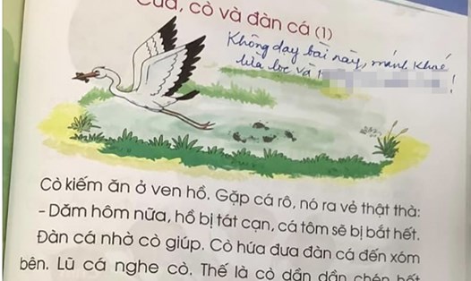 Một bài tập đọc trong bộ sách giáo khoa tiếng Việt lớp 1 có nội dung gây tranh cãi.