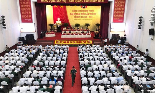 Sáng 14.10, Đại hội Đại biểu Đảng bộ tỉnh Bình Thuận lần thứ XIV, nhiệm kỳ 2020-2025, đã chính thức khai mạc. Ảnh: Hải Trần