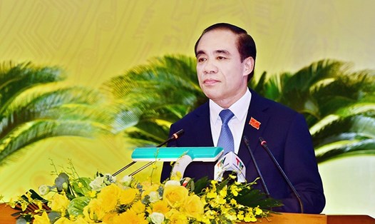 Ông Chẩu Văn Lâm, Bí thư Tỉnh ủy khóa XVI tái cử chức vụ Bí thư Tỉnh ủy khóa XVII. Ảnh: BTQ