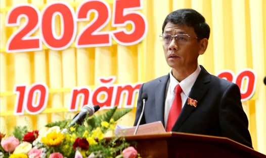 Ông Lâm Văn Mẫn, Phó Bí thư Tỉnh ủy, Chủ tịch HĐND được Đại hội bầu làm Bí thư Tỉnh ủy Sóc Trăng lần thứ XIV, nhiệm kỳ 2020 -2025. Ảnh Nhật Hồ