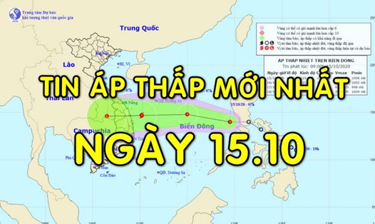 Tin áp thấp mới nhất: Áp thấp nhiệt đới giật cấp 8, hướng về Đà Nẵng.