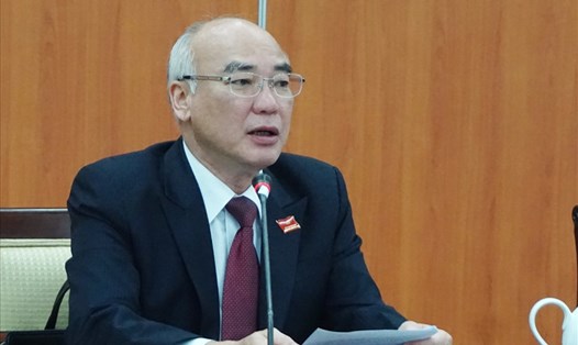 Ông Phan Nguyễn Như Khuê - Trưởng Ban Tuyên giáo Thành ủy TPHCM phát biểu tại họp báo.  Ảnh: Anh Tú
