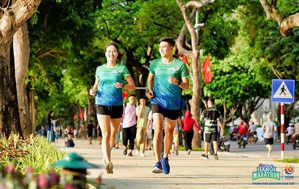 Giải Marathon Di sản Hà Nội 2020 mang thông điệp "Việt Nam – điểm đến an toàn". Ảnh: Ban tổ chức