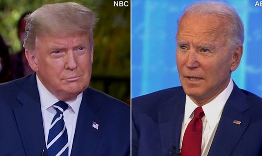 Hai ứng cử viên bầu cử Mỹ 2020 Donald Trump và Joe Biden có phiên hỏi đáp riêng rẽ tối 15.10 trên 2 kênh truyền hình khác nhau. Ảnh: CNN.