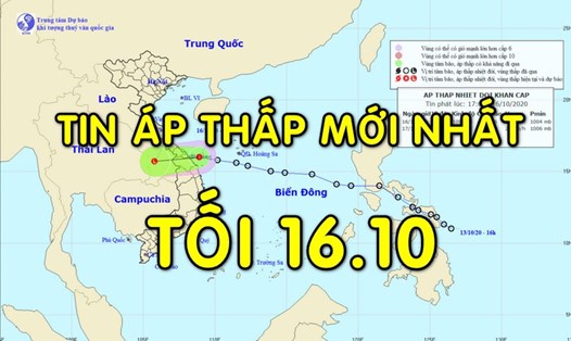 Tin áp thấp mới nhất: Áp thấp nhiệt đới giật cấp 8, hướng vào Đà Nẵng.