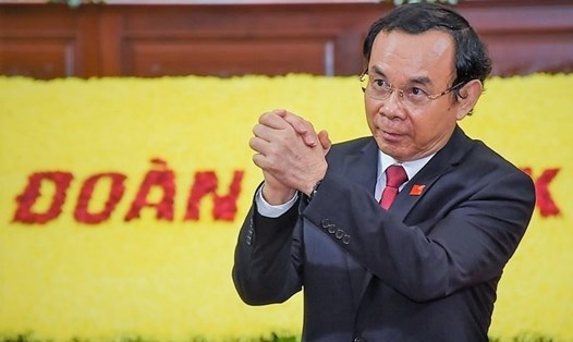 Ông Nguyễn Văn Nên được bầu làm Bí thư Thành ủy TPHCM nhiệm kỳ 2020 - 2025. Ảnh BTC Đại hội cung cấp.