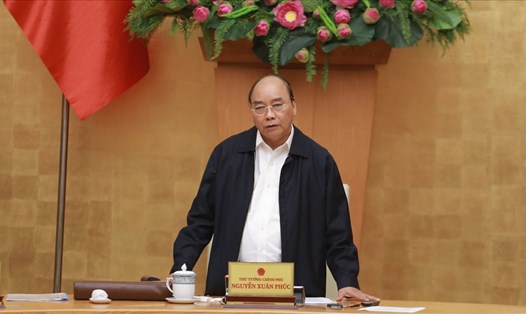 Thủ tướng Chính phủ Nguyễn Xuân Phúc phát biểu tại cuộc họp. Ảnh Nam Vương