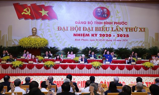 Khai mạc Đại hội đại biểu Đảng bộ tỉnh Bình Phước lần thứ XI. Ảnh: Phước Bình