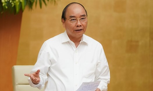 Thủ tướng Nguyễn Xuân Phúc phát biểu chỉ đạo tại Phiên họp Chính phủ thường kỳ tháng 9. Ảnh: VGP