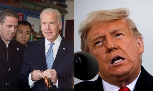 Tổng thống Donald Trump yêu cầu điều tra cáo buộc liên quan đến cha con ông Joe Biden. Ảnh: RT