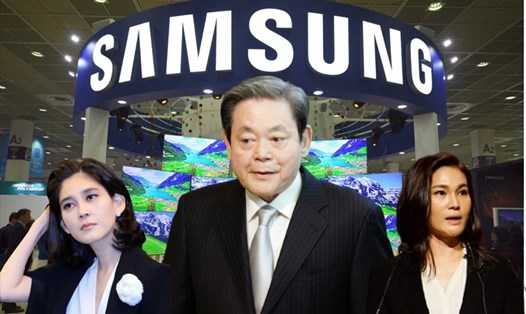 Chủ tịch Tập đoàn Samsung - tỷ phú giàu nhất Hàn Quốc và các con gái. Ảnh TL