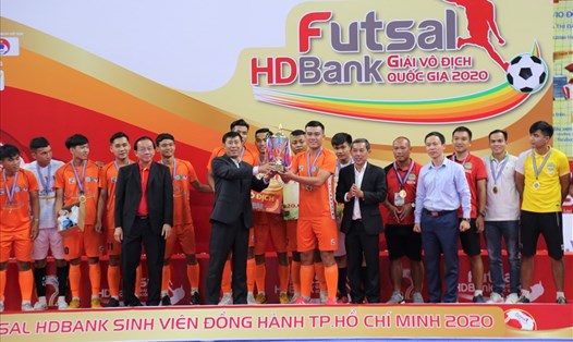 Chức Vô địch giải Futsal HDBank Sinh viên đồng hành 2020 đã thuộc về đội Đại học Nông Lâm. Nguồn: HDBank