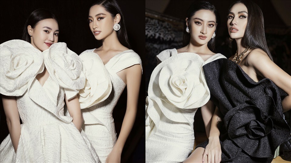 Lương Thùy Linh đọ dáng cùng hai đàn chị. Ảnh: CTCC Lương Thùy Linh đọ dáng cùng hai đàn chị. Ảnh: CTCC