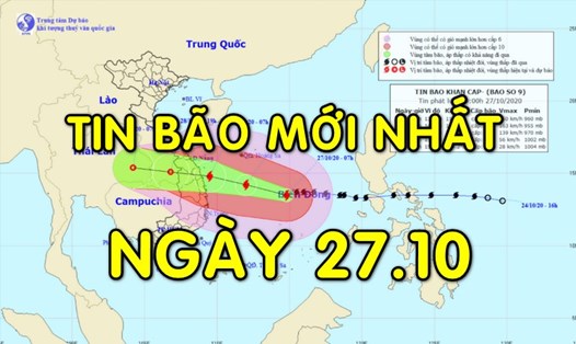 Tin bão mới nhất: Bão số 9 giật cấp 17, sóng biển cao 10m, biển động dữ dội.