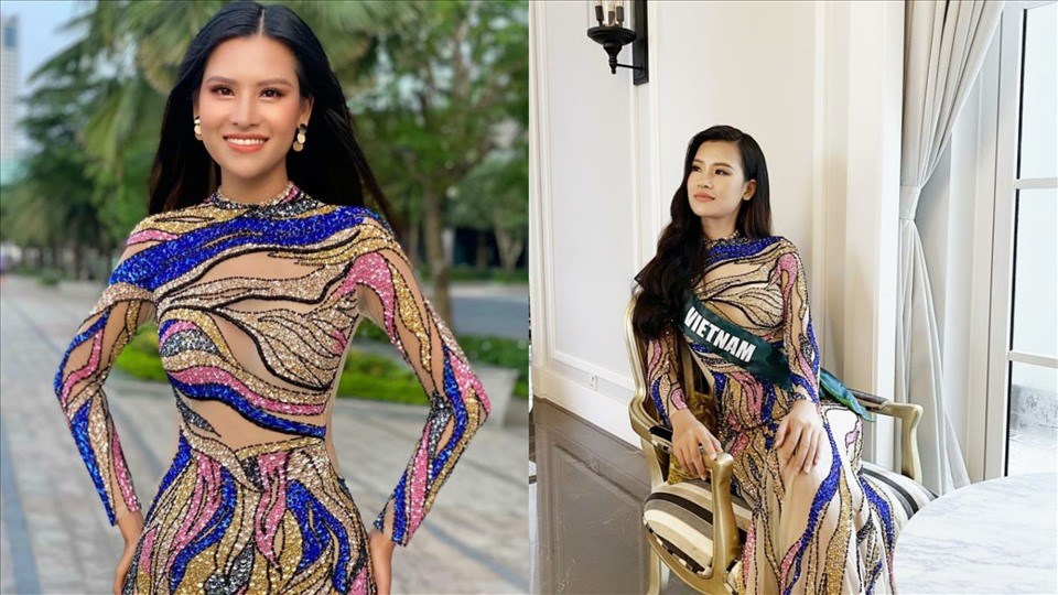 Vẻ đẹp của Thái Thị Hoa trong trang phục dạ hội. Ảnh: NSCC Vẻ đẹp của Thái Thị Hoa trong trang phục dạ hội. Ảnh: NSCC