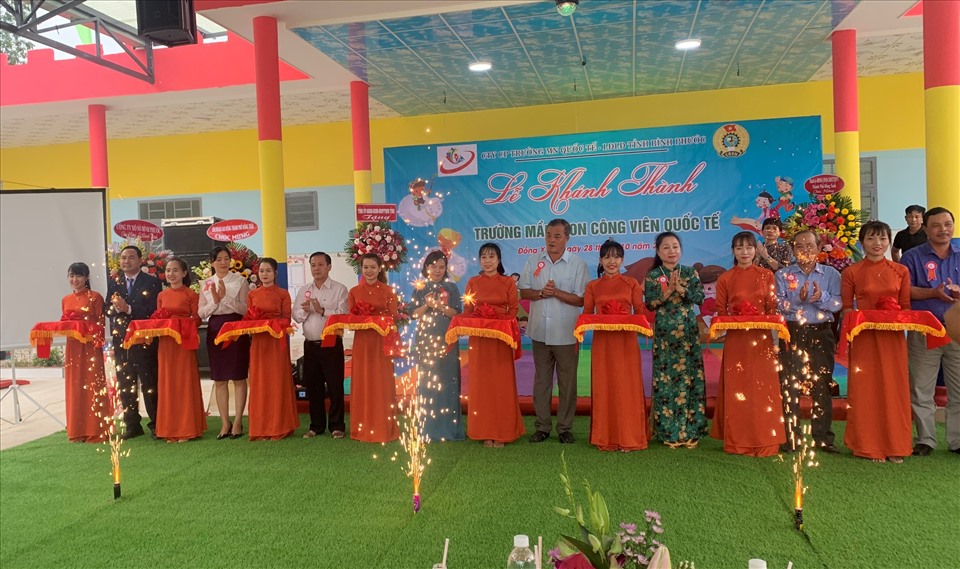 Bình Phước khánh thành đưa vào hoạt động 1 trường mầm non phục vụ nhu cầu gửi trẻ của CNLĐ tại KCN Đồng Xoài I. Ảnh: Dương Bình