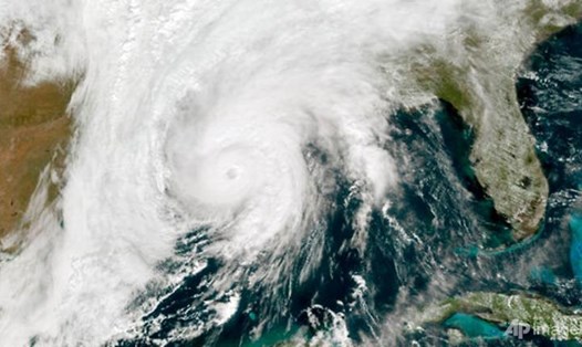 Hình ảnh vệ tinh được chụp hôm 28.10 cho thấy bão Zeta đang di chuyển trên vùng Vịnh Mexico, tiến sát Louisiana. Ảnh: CNA