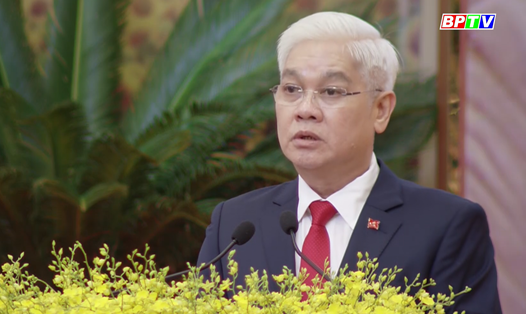 Ông Nguyễn Văn Lợi tái đắc cử Bí thư Tỉnh ủy Bình Phước. Ảnh: BPTV