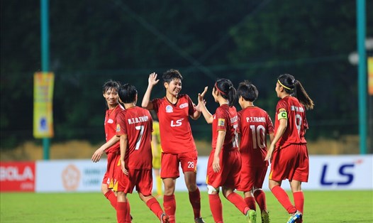 Thành phố Hồ Chí Minh I dễ dàng có chiến thắng 4 sao trước Thái Nguyên T&T để tiếp tục tại vị ở ngôi đầu bảng xếp hạng giải vô địch quốc gia nữ Cúp Thái Sơn Bắc 2020. Ảnh: Đông Đông