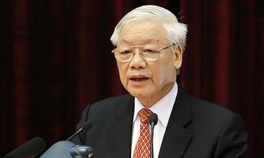 Tổng Bí thư, Chủ tịch Nước Nguyễn Phú Trọng phát biểu tại Hội nghị. Ảnh VGP