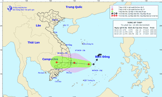 Tin bão mới nhất: Vùng áp thấp trên biển Đông sắp có gió giật cấp 9. Ảnh TTDBKTTV
