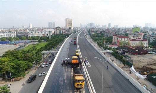 Cầu cạn Mai Dịch - Nam Thăng Long. Ảnh LDo