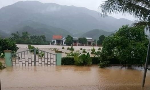 Ngập lũ nhiều nơi vùng hạ lưu sông Vu Gia, Quảng Nam. Ảnh: T.Ch