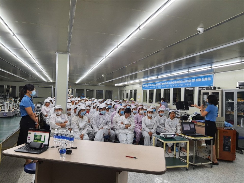 Quang cảnh Hội nghị tuyên truyền. Ảnh: LĐLĐ tỉnh Bắc Giang.