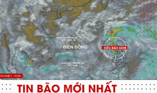 Tin bão mới nhất: Bão Goni diễn biến phức tạp khi đi vào Biển Đông. Tin bão mới nhất: 13h ngày 1.11, Bão Goni đổ bộ vào miền Trung Philipines với sức gió giật cấp 17 và tiếp tục tiến vào Biển Đông, hướng về phía các tỉnh Trung bộ của Việt Nam.