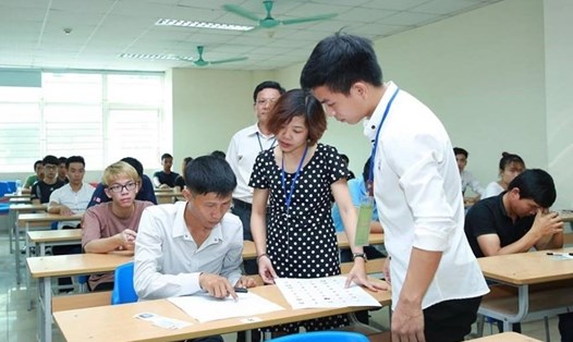 Kỳ thi tiếng Hàn tuyển chọn lao động sang Hàn Quốc làm việc. Ảnh: Hải Nguyễn