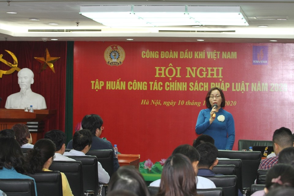 Công đoàn Dầu khí Việt Nam tổ chức Hội nghị tập huấn công tác chính sách pháp luật năm 2020. Ảnh: CĐ DK