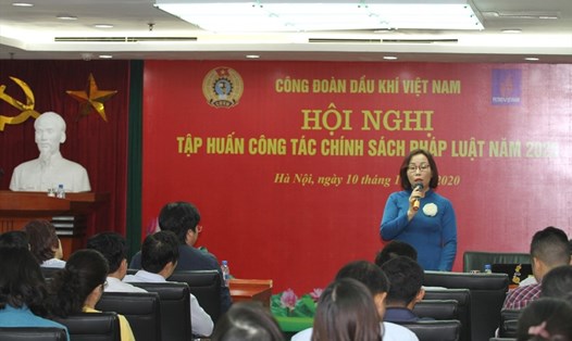 Công đoàn Dầu khí Việt Nam tổ chức Hội nghị tập huấn công tác chính sách pháp luật năm 2020. Ảnh: CĐ DK