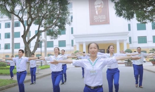 “Cuộc thi sáng tạo video clip bài tập thể dục” được nhiều Công đoàn cơ sở hưởng ứng. Ảnh: Hoàng Long