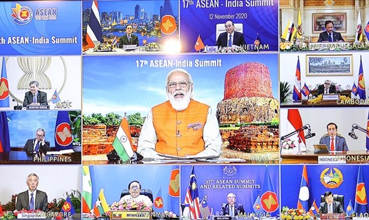 Thủ tướng Narendra Modi bày tỏ Ấn Độ sẵn sàng cùng các nước ASEAN trong vấn đề Biển Đông. Ảnh: Bộ Ngoại giao.