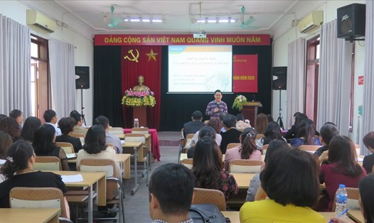 Công đoàn Cơ quan Liên đoàn Lao động thành phố Hà Nội tổ chức hội nghị tập huấn công tác Công đoàn năm 2020. Ảnh: CĐ HN