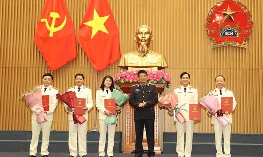 Các lãnh đạo ngành Kiểm sát được bổ nhiệm trong ngày hôm nay. Ảnh: Kiemsat.vn