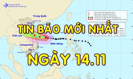 Tin bão mới nhất: Bão số 13 Vamco bất ngờ giật cấp 17, cách Đà Nẵng 390km.