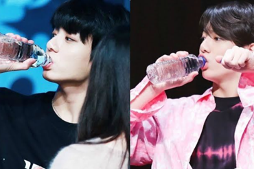 Sao Hàn Quốc - Jungkook có thói quen uống nước khá đáng yêu. Ảnh nguồn: Mnet.