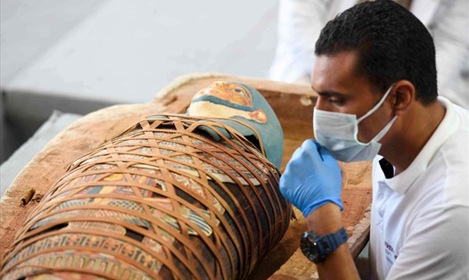 Xác ướp Ai Cập được công bố hôm 14.11. Ảnh: AFP