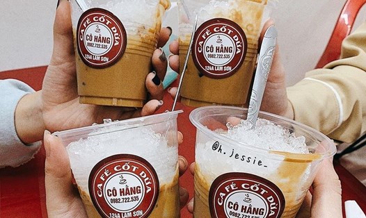 Thức uống cà phê cốt dừa Hải Phòng có hương vị riêng. Ảnh: Chi Thùy