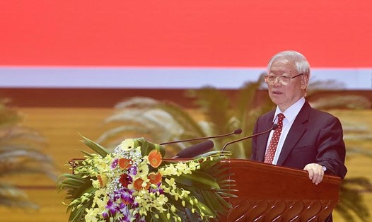 Tổng Bí thư, Chủ tịch Nước Nguyễn Phú Trọng phát biểu chỉ đạo hội nghị. Ảnh: Nhật Bắc.
