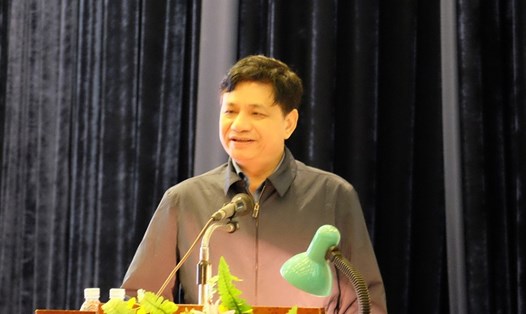 Thầy thuốc Nhân dân Lê Danh Tuyên - Viện trưởng Viện Dinh dưỡng Quốc gia (Bộ Y tế) phát biểu tại lễ tổng kết triển khai dự án Bữa ăn học đường tại Hà Nội mới đây. Ảnh: Anh Tuấn.